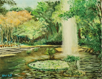 九龍公園噴泉-40x50cm-布本油畫-2025-4